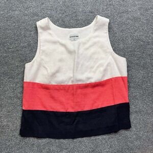 Petite Perceptions Top Womens 10P Multi Workwear Colorblock Sleeveless‎ Zip Back